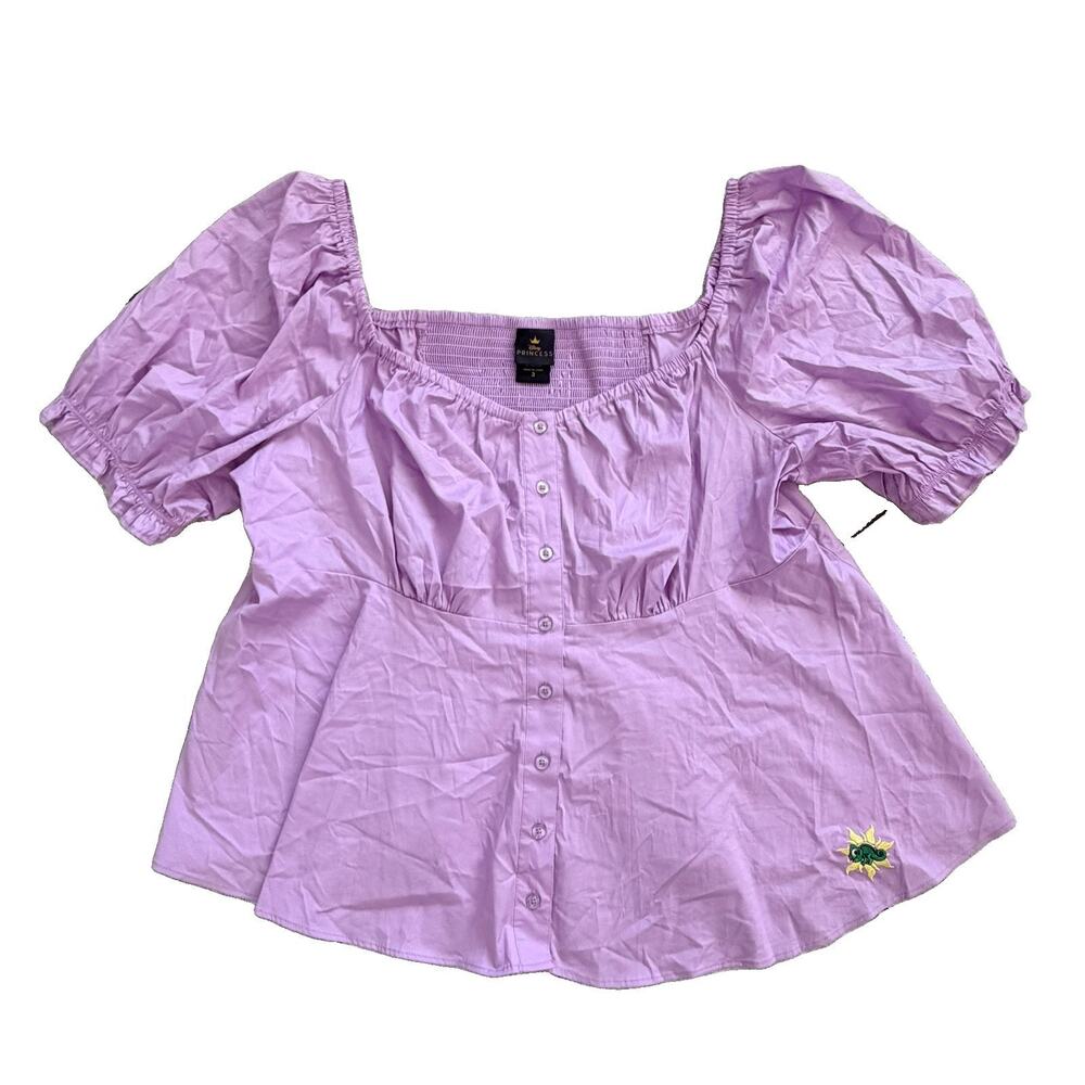 Disney Princess Tangled Rapunzel Peplum Lavender Blouse 3XL Womens Plus Size